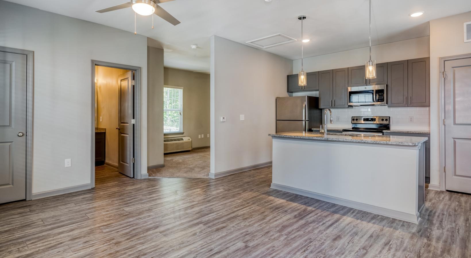 The essence of exceptional living a kitchen with a wood floor